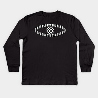 Abstract Chessboard Design 1 Kids Long Sleeve T-Shirt